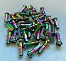 Oil Slick / Jet Fuel Stainless Steel 14 Guage (14mm long) Bicycle Nipples