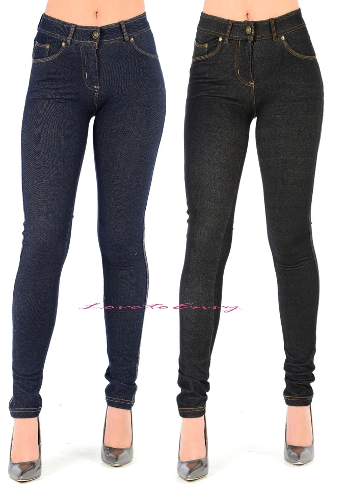 Pantalones ajustados de jean Jeggings elásticos para mujer damas color nuevo ajuste tallas 8-14 Foto 1 de 1
