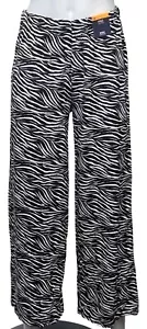 MARKS & SPENCER Damas Negro Blanco Estampado Cebra Pierna Ancha Recortada Pantalones Reino Unido 10 - Imagen 1 de 5