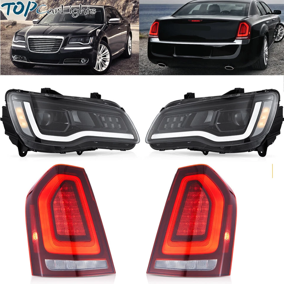 VLAND LED Headlights+Red LED Tail Lights For 2011-14 Chrysler 300 w/Animation - Image 1 of 4