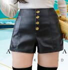 Shorts Women’s Plus Size Black Faux Leather Wide Leg Short Size 3X