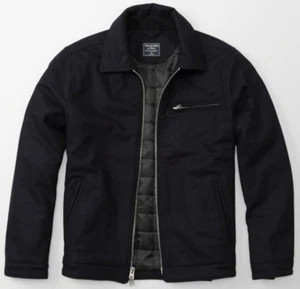Men's Abercrombie A&F  Wool Jacket Made In ITALY Dark Navy Large - Brand New - Picture 1 of 2