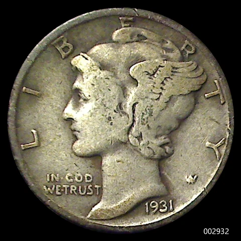 1931-S Mercury Dime (Circulated) Scarce Issue ~ Grade: Fine Cover