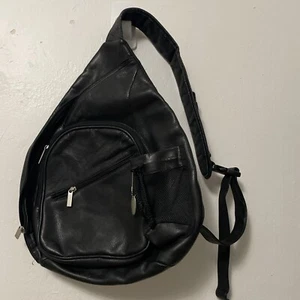David King Boston Men’s Crossbody Sling Bag Brown Leather - Picture 1 of 8