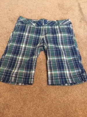 Bermudas elásticas elásticas a cuadros azules talla 00 Aéropostale para mujer Foto 1 de 4