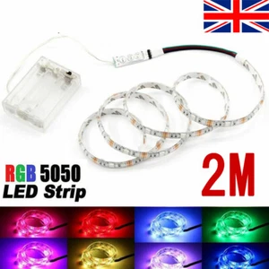 2M 5050 RGB LED STRIP LIGHTS TAPE UNDER CABINET KITCHEN LIGHTING+BATTERY POWERED - Picture 1 of 12