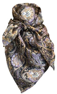 Wyoming Traders Paisley Wild Rag 34 Inch Silk Scarf Bandana  - Picture 1 of 4