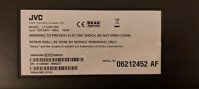 INVERTER FOR JVC LT-32DA8BJ LT-32DT8ZJ LT-32DF7BK 32WLT66S TVs 4H.V0708.411/B - Image 1 of 4