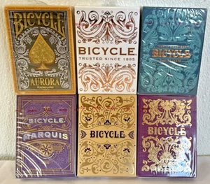 Lote de cartas para jugar en bicicleta Marqués, Majestad, Jubileo, Aurora, Botánica y Sea King - Imagen 1 de 9