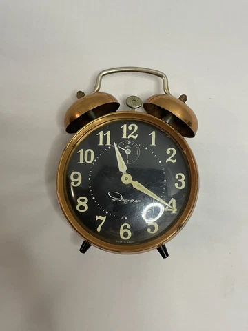 Vintage Copper Toned Ingraham Twin Bell Nightstand Alarm Clock Cover