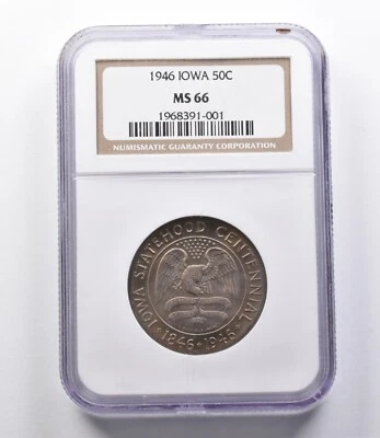 MS66 1946 Iowa Commemorative Half Dollar NGC.- Fantastic Color *2783 - Image 1 of 3