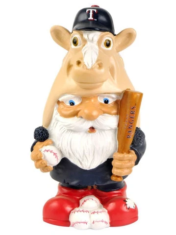 Texas Rangers 8" Mad Hatter Garden Gnome [NEW] MLB Mascot Yard Figure Cover
