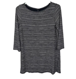 Camiseta túnica elástica tejida a rayas negras talla S de J.Jill Wearable Collection para mujer - Imagen 1 de 5