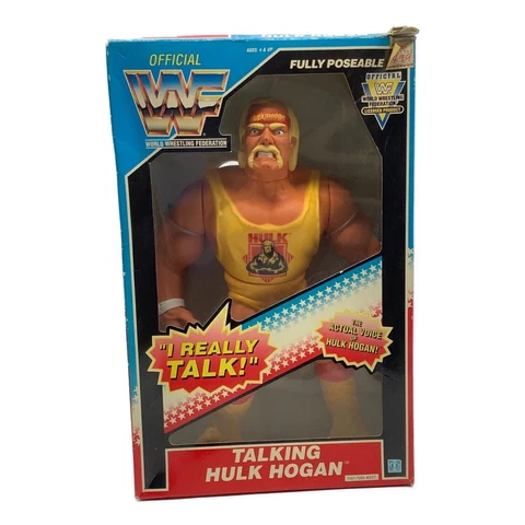 WWF Hasbro TALKING Hulk Hogan 12 Inch with Box 1990 Talking Action Figure Rare Cover