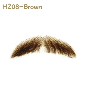 Realistic Mustache Costume Beards for Adults Fake Beard Human Hair Lace Invisibl - Picture 1 of 12
