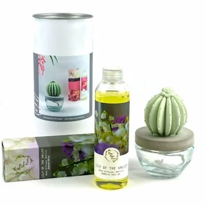 Pretty Valley Home Barrel Cactus Ceramic Diffuser Combo Lily Of The Valley 200ml - Picture 1 of 3