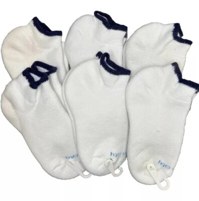 ¡6 pares! Calcetines Mezcla Acrílico De Colección Azul Marino No Show Corte Bajo NOS 7-9 Unisex Años 90 Blanco Foto 1 de 4