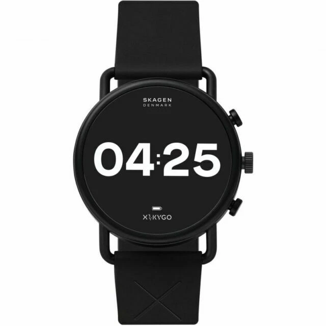 Skagen Falster 3 42mm Stainless Steel Case with Silicone Band Smartwatch - Black
