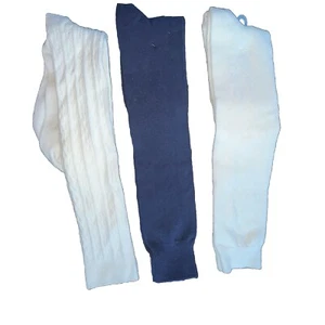 Lote De Colección Nuevo De Lote Calcetines Hasta la Rodilla Años 70’s Escuela Niña Blanco Cable Tejido Azul Marino Adolescente 3 Pares - Imagen 1 de 9
