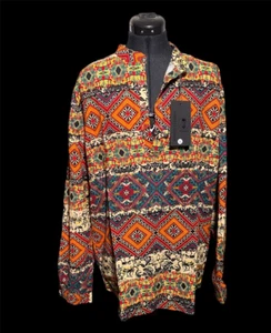 Fashion Design Kudoro Shirt Men Extra Large Tunic Aztec Size XL - Picture 1 of 10