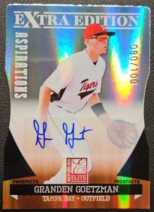 2011 Donruss Elite Granden Goetzman Aspirations Die Cut Autograph /100 Card 58