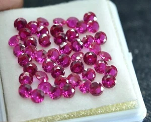 Lote de piedras preciosas naturales calibradas redondas de 3 mm de zafiro rosa de Ceilán para hacer joyas - Imagen 1 de 5