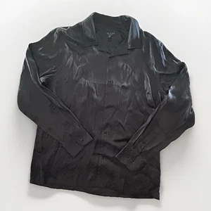 Rag & Bone Avery Geo Jacquard Satin Hemd Herren Large Langarm Knopf Disco - Bild 1 von 9