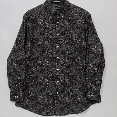 Roundtree & Yorke Men 2XT Long Sleeve Button Collar Dress Shirt Paisley Multicol - Image 1 of 4