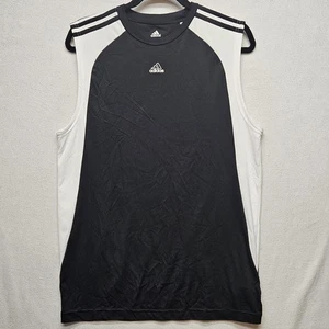 Adidas Shirt Mens Medium Black White Active 360 Sleeveless Tank Top Athletic Gym - Picture 1 of 8