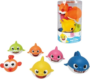 48821 BABY SHARK Set Di 6 Squaletti Morbidi per Bagnetto, Multicolore - Foto 1 di 12