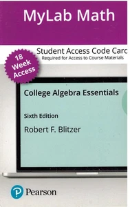 MYLAB MATH WITH PEARSON ETEXT ACCESS CODE FOR COLLEGE ALGEBRA ESSENTIAL (18-week - Bild 1 von 1