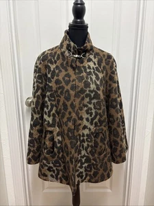 Betsey Johnson Y2K Leopard Print Coat - Size L/XL - Picture 1 of 14