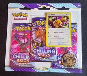 Pokemon TCG - Chilling Reign 3-Pack Blister - Eevee Promo - Factory Sealed - Bild 1 von 2