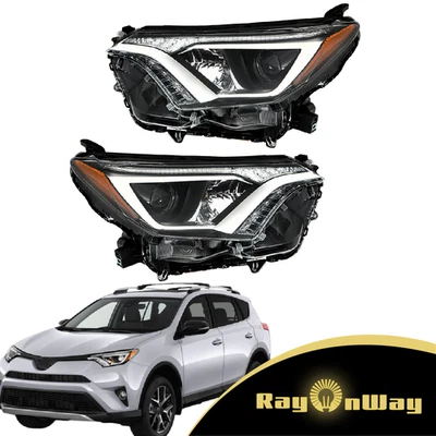 For Toyota Rav4 2016 2017 2018 Tube Bar Left&Right Side Halogen Clear Headlight - Image 1 of 4