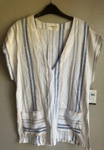 Ripcurl Mini Dress Gauze Hippie Surf Coverup Baja XS Fits Small Too Striped New - Picture 1 of 8