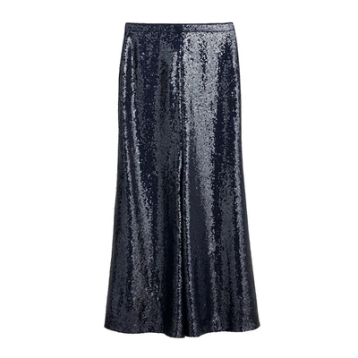 NWT Marie Marot x J.Crew Sequin Maxi in Navy Blue Skirt 8 $350 - Image 1 of 4