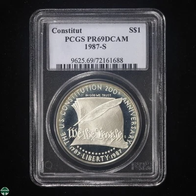 1987-S Constitution Silver Dolalr Commemorative PCGS PR69DCAM - Image 1 of 2
