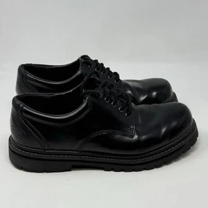 Scarpe Skechers suola a strappo grossa uomo 11 pelle nera stringate Oxford vintage - Foto 1 di 21