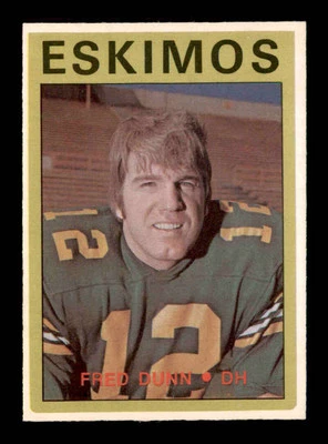 1972 O-Pee-Chee CFL #102 Fred Dunn  NM/NM+ X3153443 - Image 1 of 3