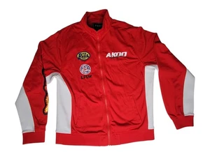 Akoo Sweat Jacket Mens 2XL Red White Embroidered Rare Full Zipper Streetwear Y2K - Picture 1 of 8
