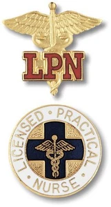 Nurse / Nursing Emblem LPN Pin - Caduceus or Blue Cross - Picture 1 of 3
