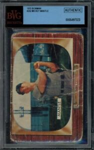 1955 Bowman #202 Mickey Mantle Yankees BVG Authentic LOOK!