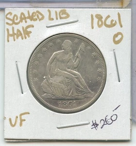 1861-O Silver Seated Liberty Half Dollar 50c New Orleans Mint - SS734 - Picture 1 of 3