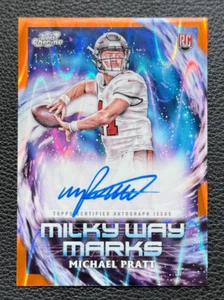 2024 Topps Cosmic Chrome Michael Pratt Rc Auto Milky Way Orange Galactic 14/25 - Picture 1 of 2