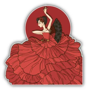 Flamenco Girl Dancer Car Bumper Sticker Decal - Picture 1 of 1