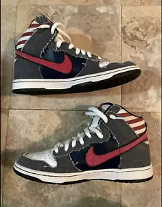 SIZE 7 - RARE 2010 Nike SB Dunk High Premium “Born In The USA” 313171-100 - Picture 1 of 6