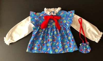 Cute...Vintage Sweet Treats Toddler girls Print Blouse With Matching Bag size 3T - Image 1 of 4