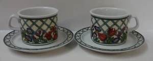 Dansk NORDIC GARDEN Cup Saucer Sets SOLD IN PAIRS More Items Available - Picture 1 of 3