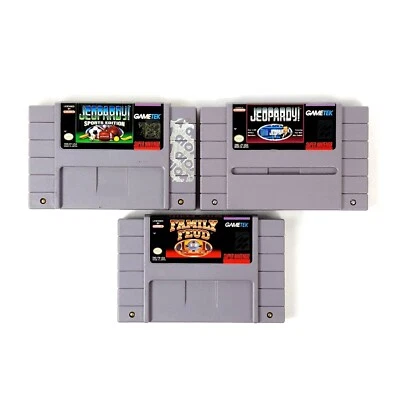 Super Nintendo Gameshow Games SNES Family Feud and Jeopardy 1991  - Image 1 of 4