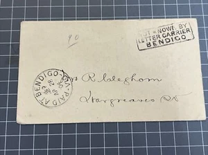 SOBRE VINTAGE NO CONOCIDO POR CARTERO BENDIGO 1904 VICTORIA - Imagen 1 de 5